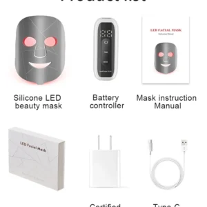 Red Light Therapy 660nm Led Light Photon Therapy Facial Neck Silicone Beauty Led Mask For Skin Whitening Rejuvenation Collagen