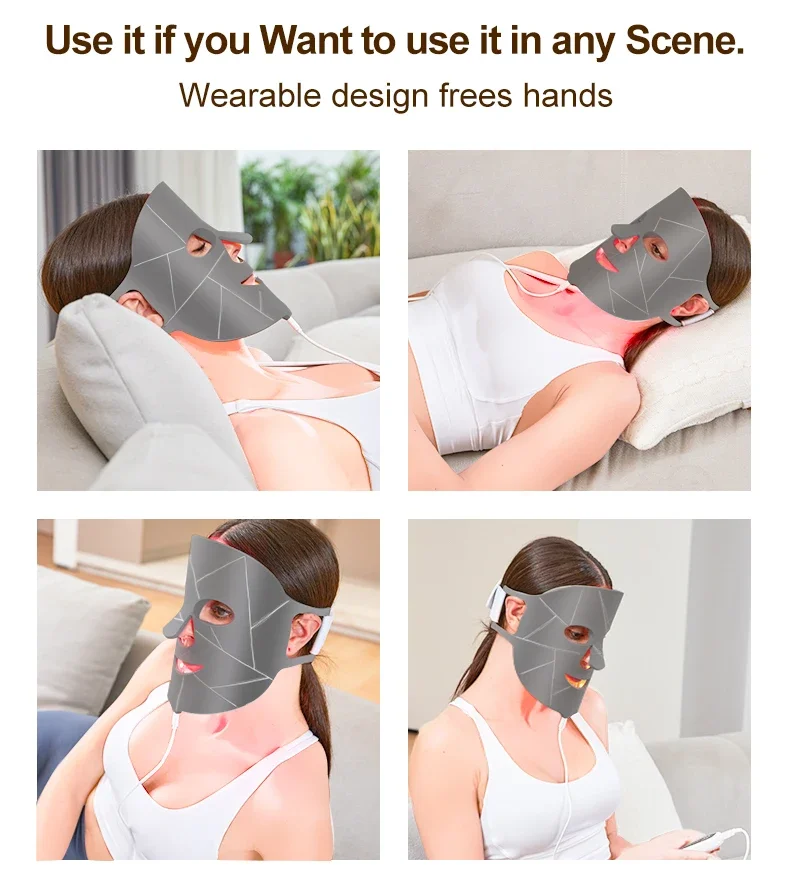 Red Light Therapy 660nm Led Light Photon Therapy Facial Neck Silicone Beauty Led Mask For Skin Whitening Rejuvenation Collagen - Image 2