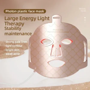 Masque souple de thérapie par la lumière LED rouge, 4 en 1, infrarouge, silicone flexible, 4 documents, thérapie par LED, anti-âge, masque photonique avancé, IPX7, nouveau